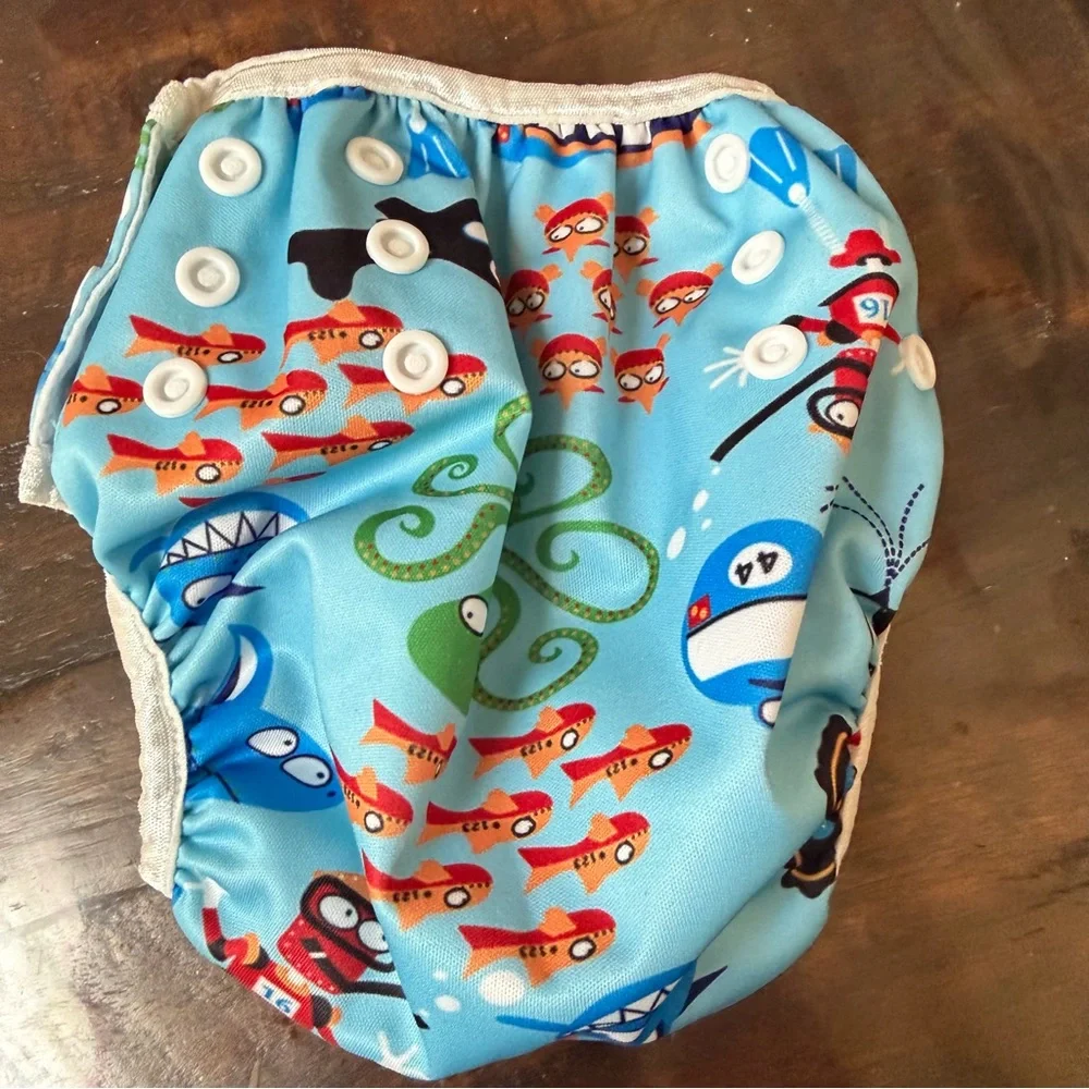 Kids Diaper Covers Set - Blue Dino, Ocean & Turtle Prints